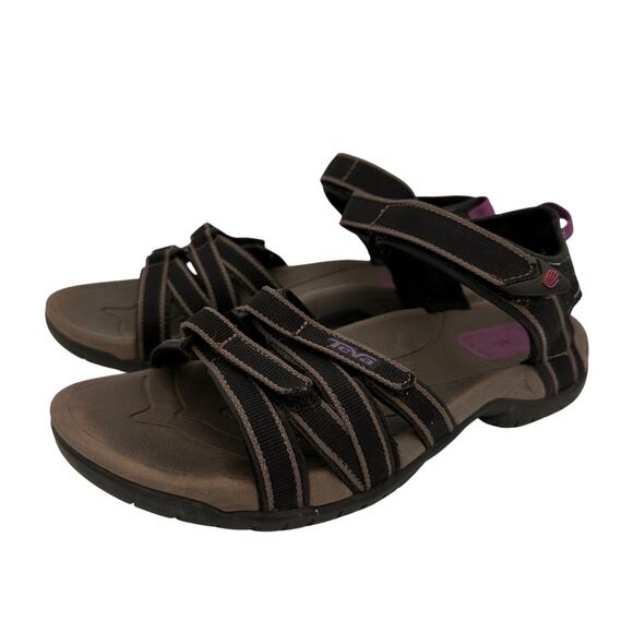 Teva Women's Tirra Black & Purple Sandals Size 7 - Picture 6 of 9